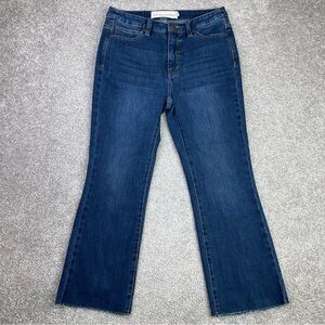 Soft Surroundings Jeans Women's 4 Petite Blue Cropped Bootcut Mid-Rise Dark Wash